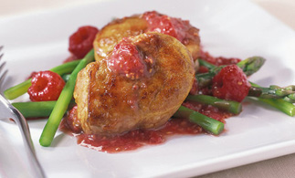 Médaillons de porc aux framboises