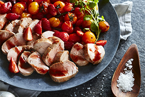 Filets de porc aux fraises du québec et balsamique