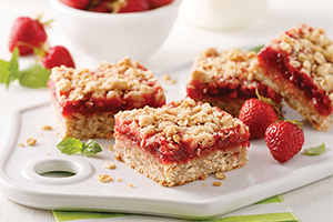 Carrés aux fraises et bananes