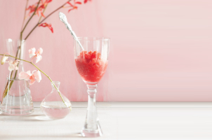 Granité aux fraises et au champagne