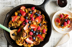 Pouding au pain aux petits fruits