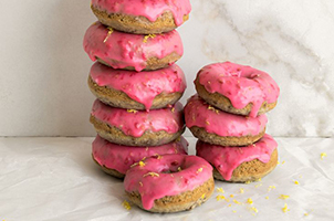 Beignes limonade rose aux framboises