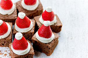 Brownies au chocolat et fraises