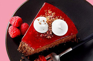 Gâteau au fromage chocolat et framboise sans gluten