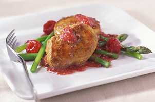 Médaillons de porc aux framboises