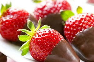 Surprises de fraises au chocolat