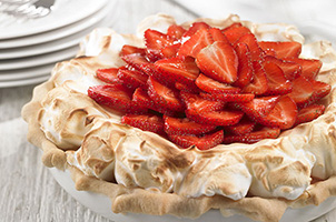 Tarte meringuée aux fraises